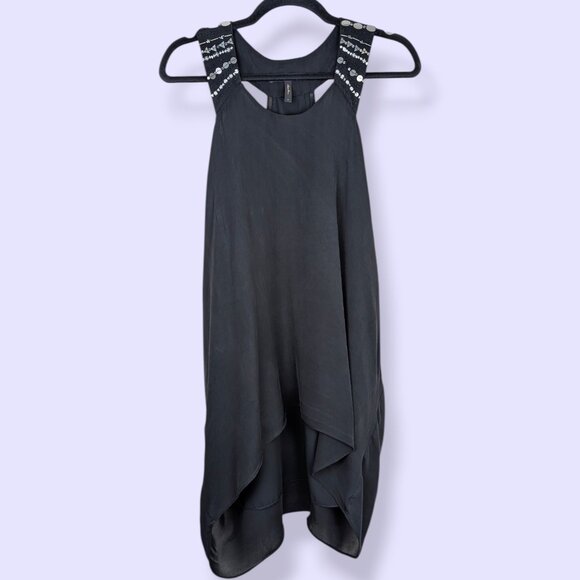 BCBGMaxAzria Silk Sequin Layered Halter Top - Picture 5 of 8